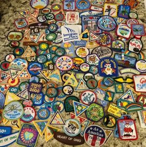 Huge lot of late 1990s and early 2000s Girl Scout patches and pins